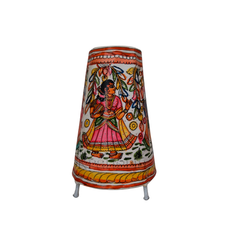Handcrafted Leather Puppetry Divine Radha Krishna Theme | Bed Lamp