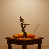 Traditional Hanging Peacock Oil Lamp for Home Temple & Festive Decor Brass Artwork