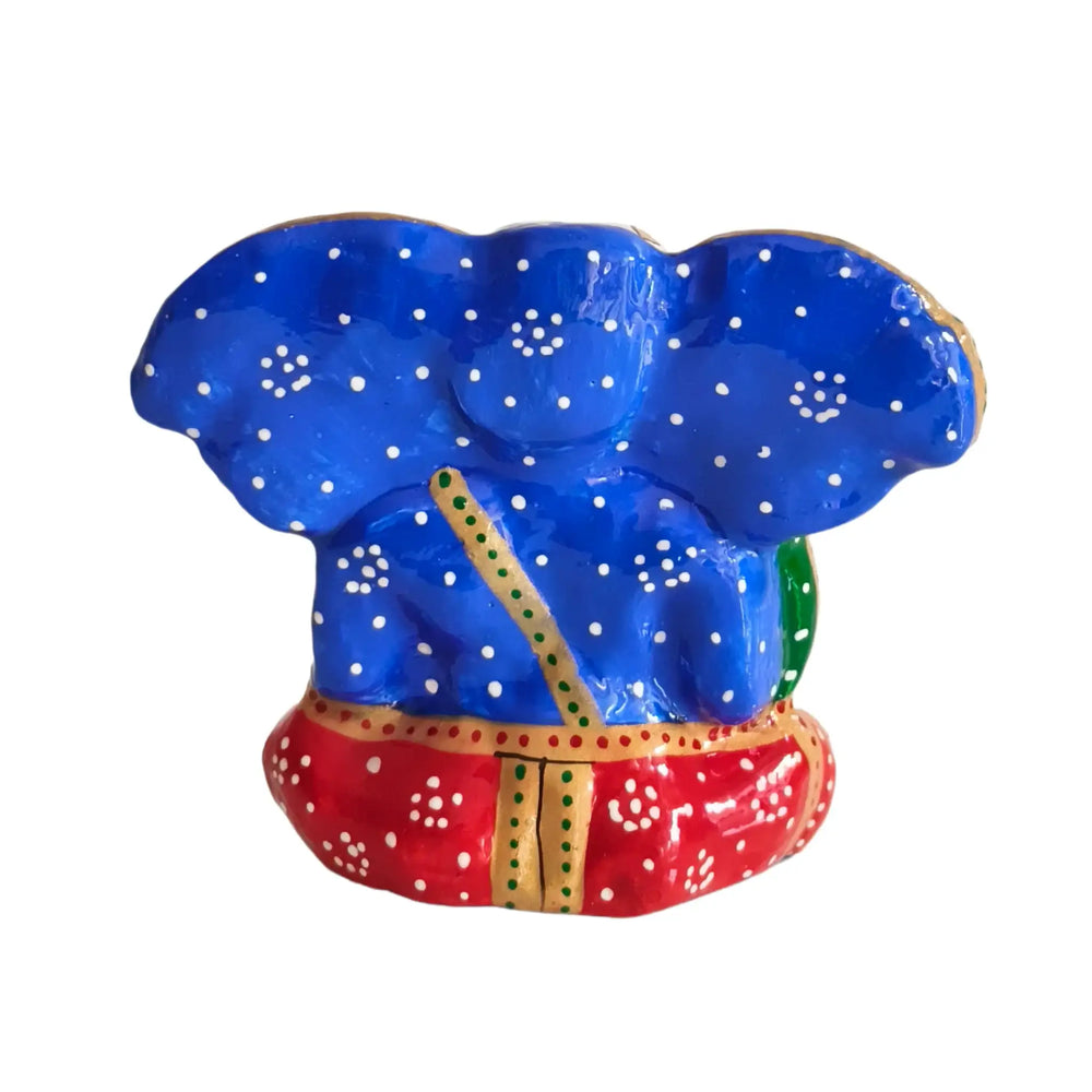 Meenakari Ganesha Idol - Hand-Painted Lord of Beginnings Metal Decorative