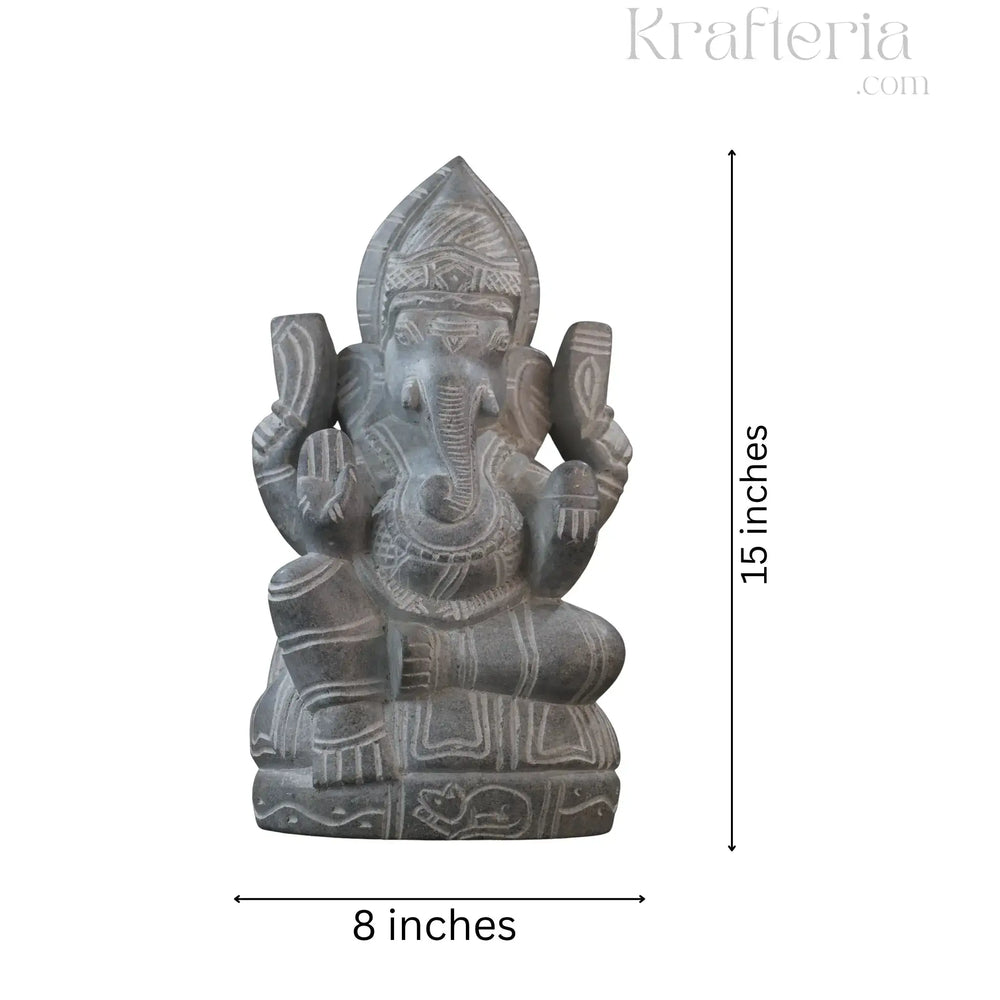 Ganesh Ji Statue in Soft Stone – Puja & Decorative Use belur shanker