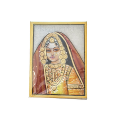 Rajasthani Golden Princess Marbel Painting