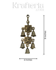 Elegant Brass Swastik Bell Wall Art with Spiritual Significance