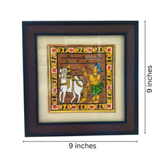 Traditional Farmer Plowing the Field - Cheriyal Folk Art Painting Cheriyala Painting