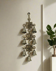 Elegant Brass Swastik Bell Wall Art with Spiritual Significance