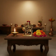 Brass Goddess Durga Riding Lion Idol: The Divine Protector and Destroyer of Evil Brass Ware