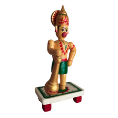 Devotional Decor - Etikoppaka Hanuman with Mace Etikoppaka Lacquerware