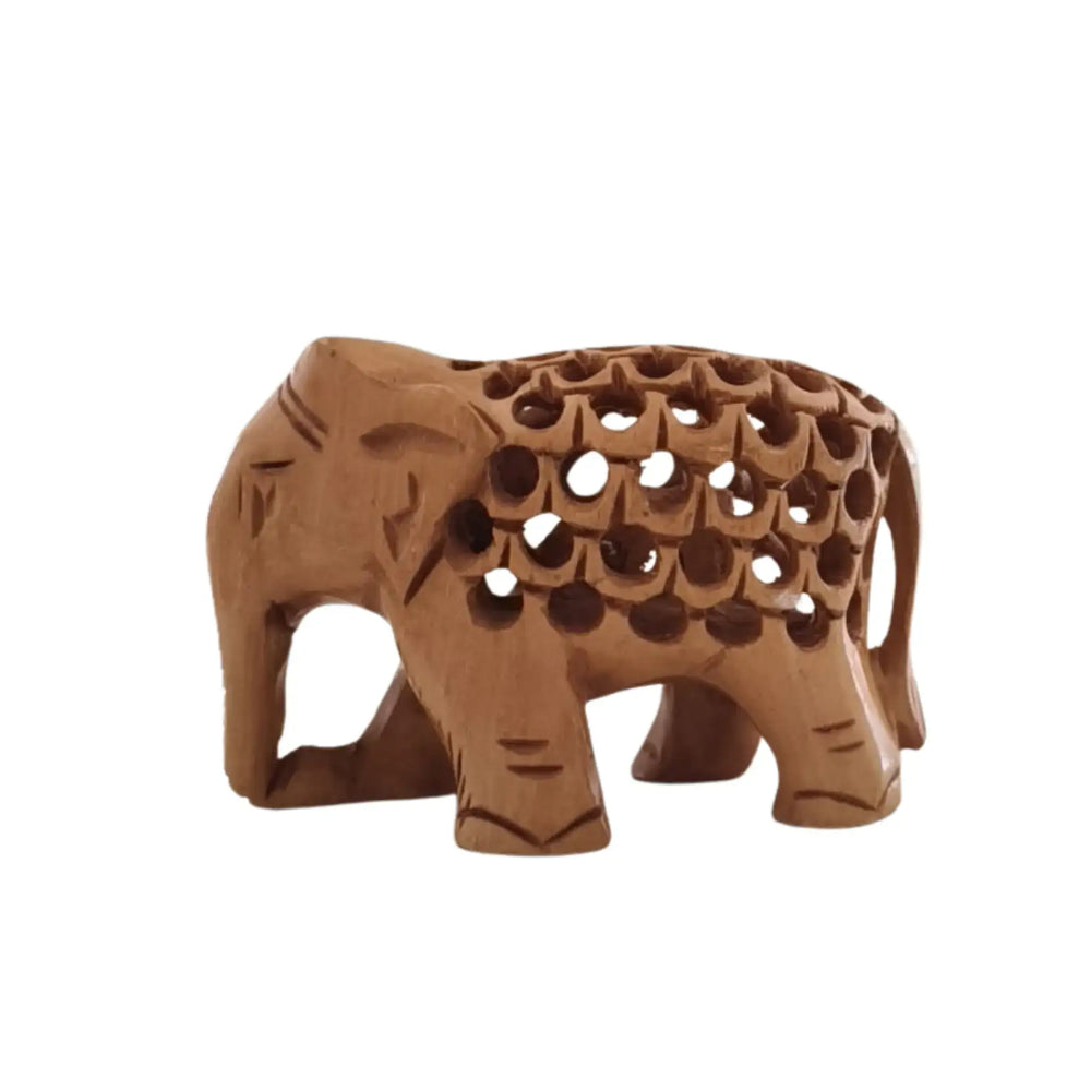 Wooden Elephant with Jali Work | Handmade Indian Craft Sculpture maruthi handicrafts