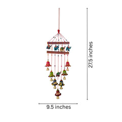 Auspicious Rajasthani Style Jhumar with Elephants and Terracotta Bells wall decor