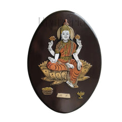 Goddess Lakshmi in Rosewood Inlay – Oval Devotional Frame Inlay Art