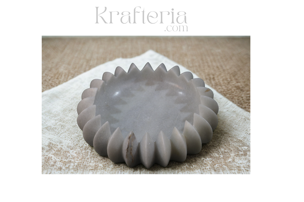 Handcrafted Marble Fruit Bowl – Elegant Centerpiece for Dining & Décor Marble Soft Stone
