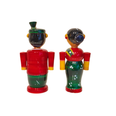 Etikoppaka Wooden Marriage Couple Figurines - Traditional South Indian Attire
