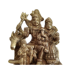Brass Shiva Parivar on Nandi – Divine Family Idol for Conjugal Harmony and Auspiciousness