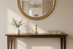 Girl sculpture on cube-shaped stand contemporary home decor