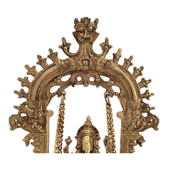 Unique Brass Lord Ganesha on Swing (Jhula): Idol of Joy, Playfulness, and Auspiciousness