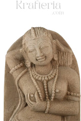 Ancient Elegance - Sandstone Relief of a Celestial Being Sand Stone