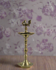 Brass Standing Deepam – Tall Oil Lamp for Pooja