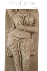 Ancient Elegance - Sandstone Relief of a Celestial Being Sand Stone