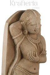 Ancient Elegance - Sandstone Relief of a Celestial Being Sand Stone