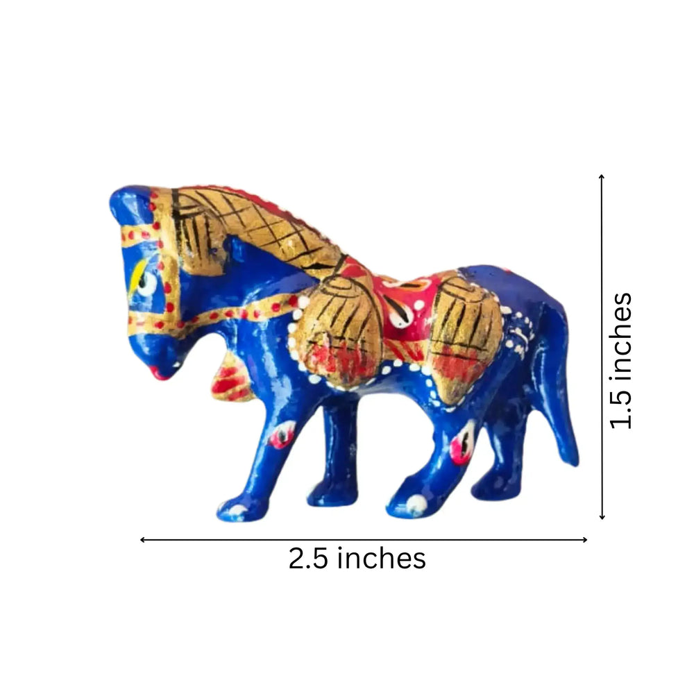 Handmade Metal Blue Horse | Artistic Home Decor Figurine maruthi handicrafts
