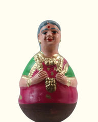 Handcrafted Golu Dolls – Tamil Folk Aachi, Chettiyar, Grandparents Set Alagu Sundaram