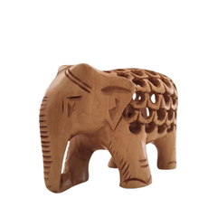 Wooden Elephant with Jali Work | Handmade Indian Craft Sculpture