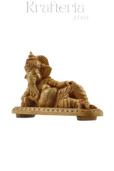 Ganesha in Resting Pose – Beautiful Handcarved Wooden Art