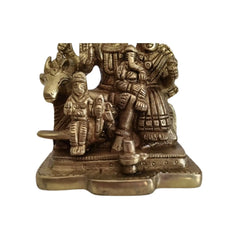 Brass Shiva Parivar on Nandi – Divine Family Idol for Conjugal Harmony and Auspiciousness Brass Ware
