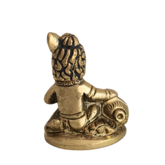 Brass Idol of Bal Krishna (Baby Krishna) with Butter Ball