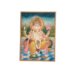 Lord Ganesha Marble Rajasthani Painting