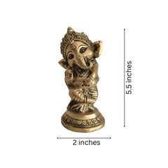 Little Lord Ganesha Brass Idol Brass Ware