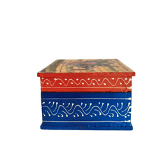 Colorful Hand-Painted Royal Elephant Wooden Jewellery Box Wood Decorative