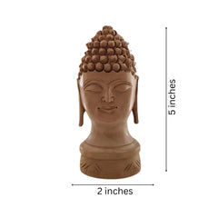 Buddha Wooden Head Statue | Hand-Carved Spiritual Decor maruthi handicrafts