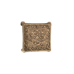 Square Brass Puja Pedestal with Filigree Design Brass Ware