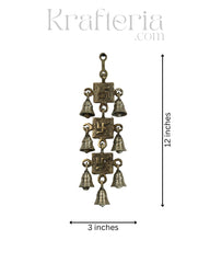 Elegant Brass Swastik Bell Wall Art with Spiritual Significance