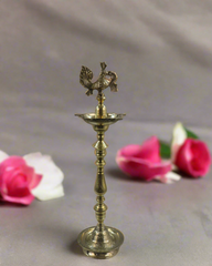 Brass Standing Deepam – Tall Oil Lamp for Pooja