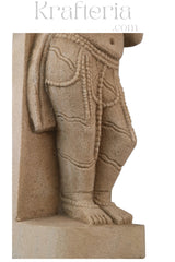 Ancient Elegance - Sandstone Relief of a Celestial Being