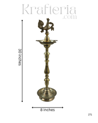 Brass Standing Deepam – Tall Oil Lamp for Pooja