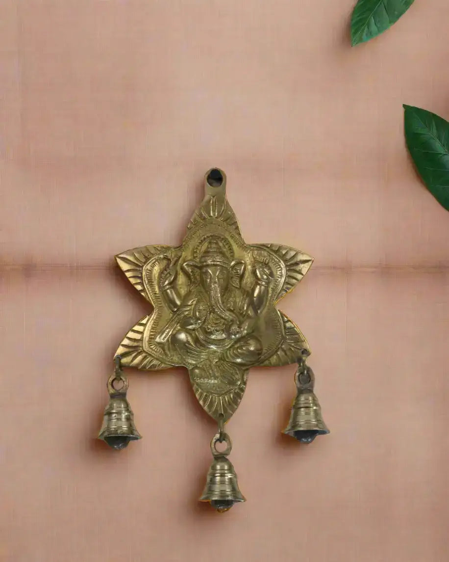 Brass Ganesh Bell Wall Hanging – Symbol of Prosperity and Blessings Brass Ware