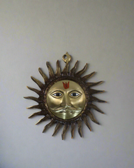 Elegant Brass Sun God (Surya) Wall Decor Piece