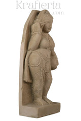 Divine Ornamentation - Apsara in the Act of Shringar Sand Stone