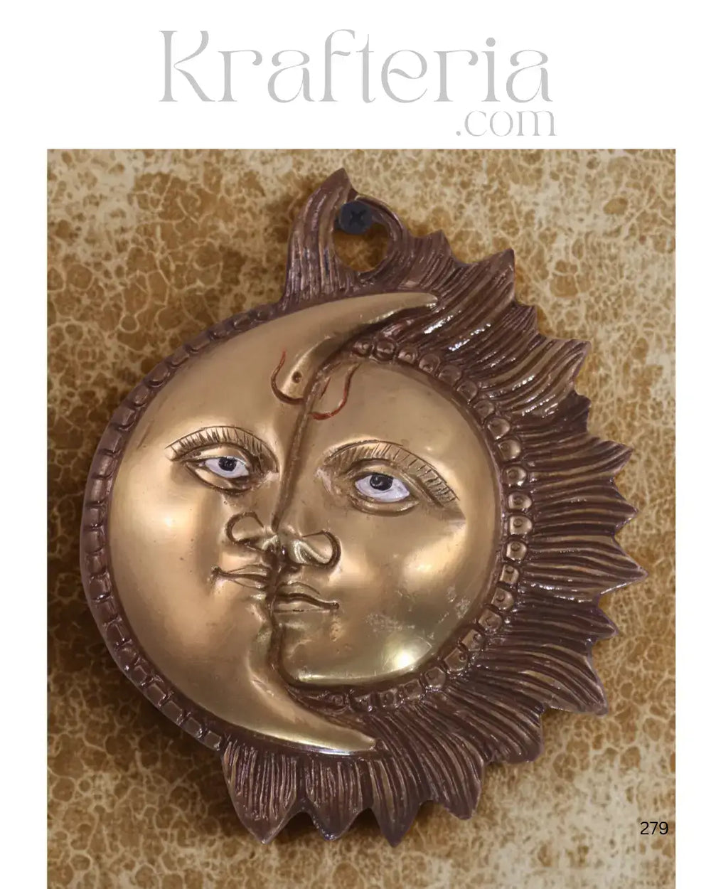 Brass Surya Chandra Decorative Wall Hanging for Home & Temple Brass Ware