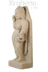 Divine Ornamentation - Apsara in the Act of Shringar Sand Stone