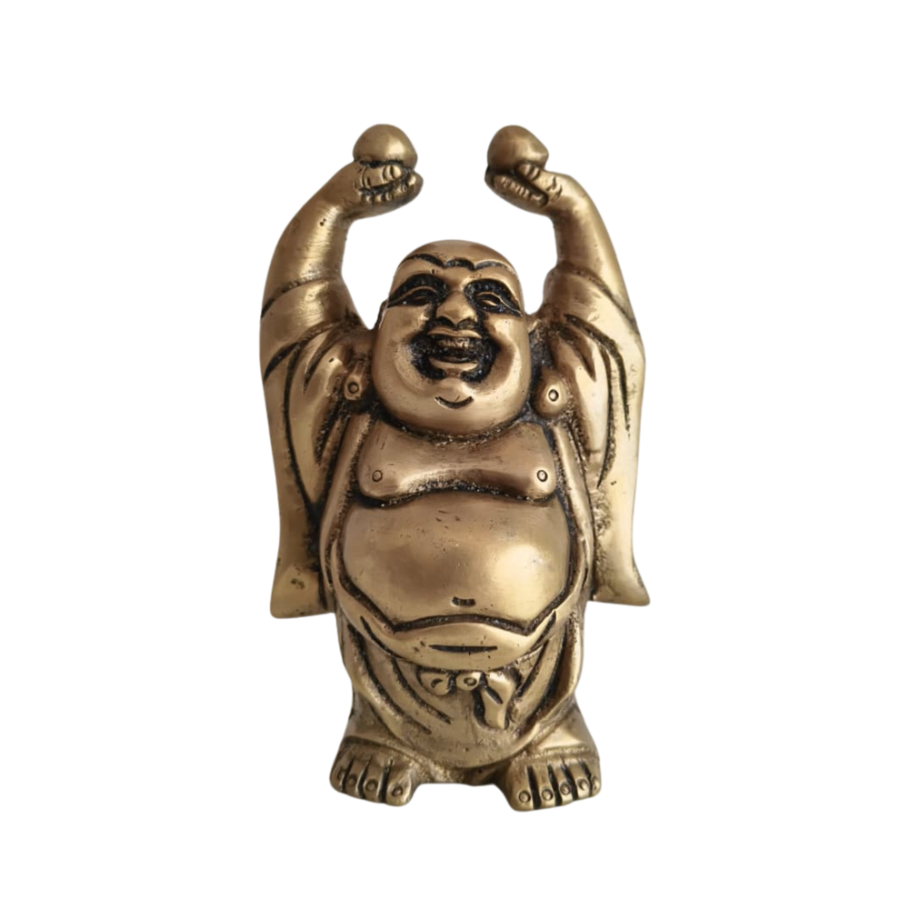 Brass Laughing Buddha Statue - Prosperity and Good Luck Figurines Brass Ware