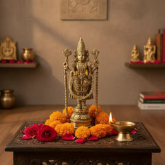 Brass Lord Venkateswara Idol (Balaji): Embodiment of Prosperity and Grace Brass Ware