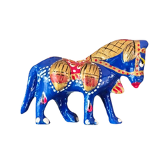 Handmade Metal Blue Horse | Artistic Home Decor Figurine