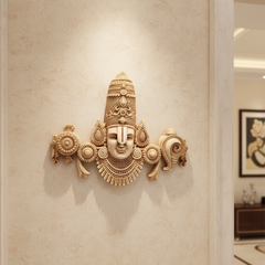 Intricately Carved Tirupati Balaji Swamy Face Wall Hanging