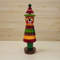 Etikoppaka 'Joker' Stacking Toy - Traditional Handcrafted Wooden Number Art