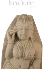 Divine Ornamentation - Apsara in the Act of Shringar Sand Stone