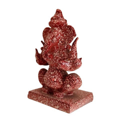 Red Marble Two-Sided Ganesha Idol – Handcrafted Divine Home Decor Marble