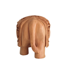 Hand-Carved Wooden Elephants – Artisan Decorative Sculptures